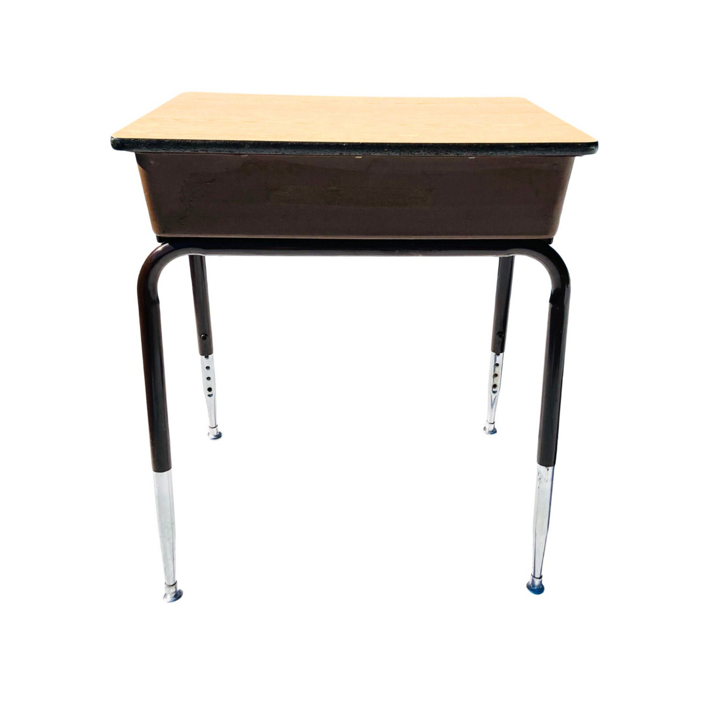 Escritorio Escolar Vintage Ajustable – Estructura Marrón y Madera Clara, Ideal para Estudio u Oficina