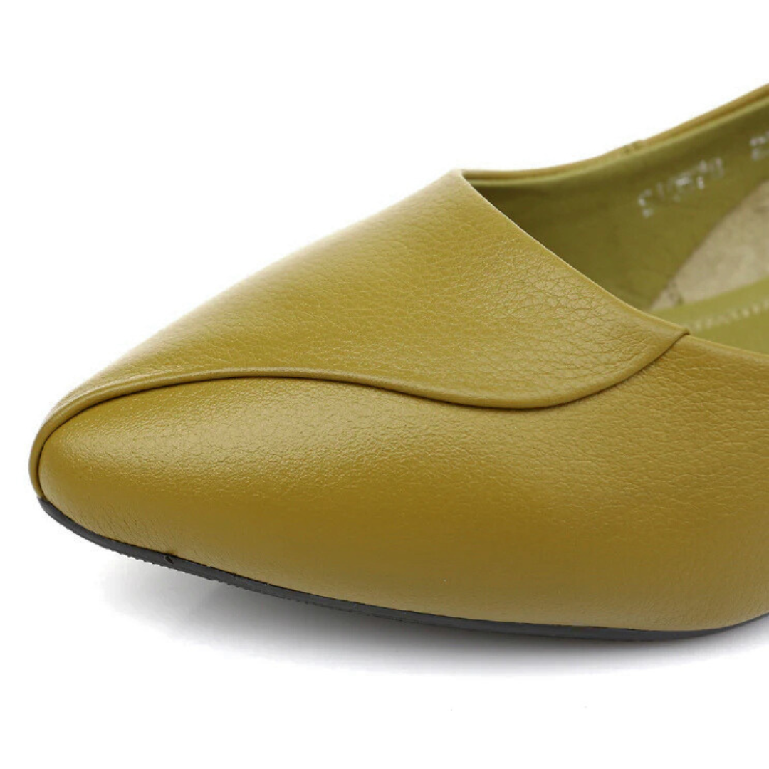 Tacones Bajos de Cuero Genuino para Mujer