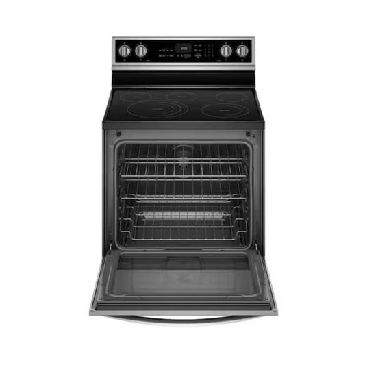 Whirlpool 6.4 cu. ft. Smart Electric Range – 5 Burners, Stainless Steel, Fingerprint Resistant (Pickup Only)