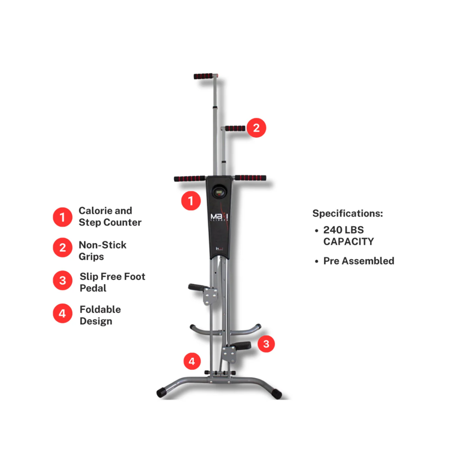 Sistema de Escalón Vertical Maxi Clicker con LCD – Entrenador de Glúteos y Piernas