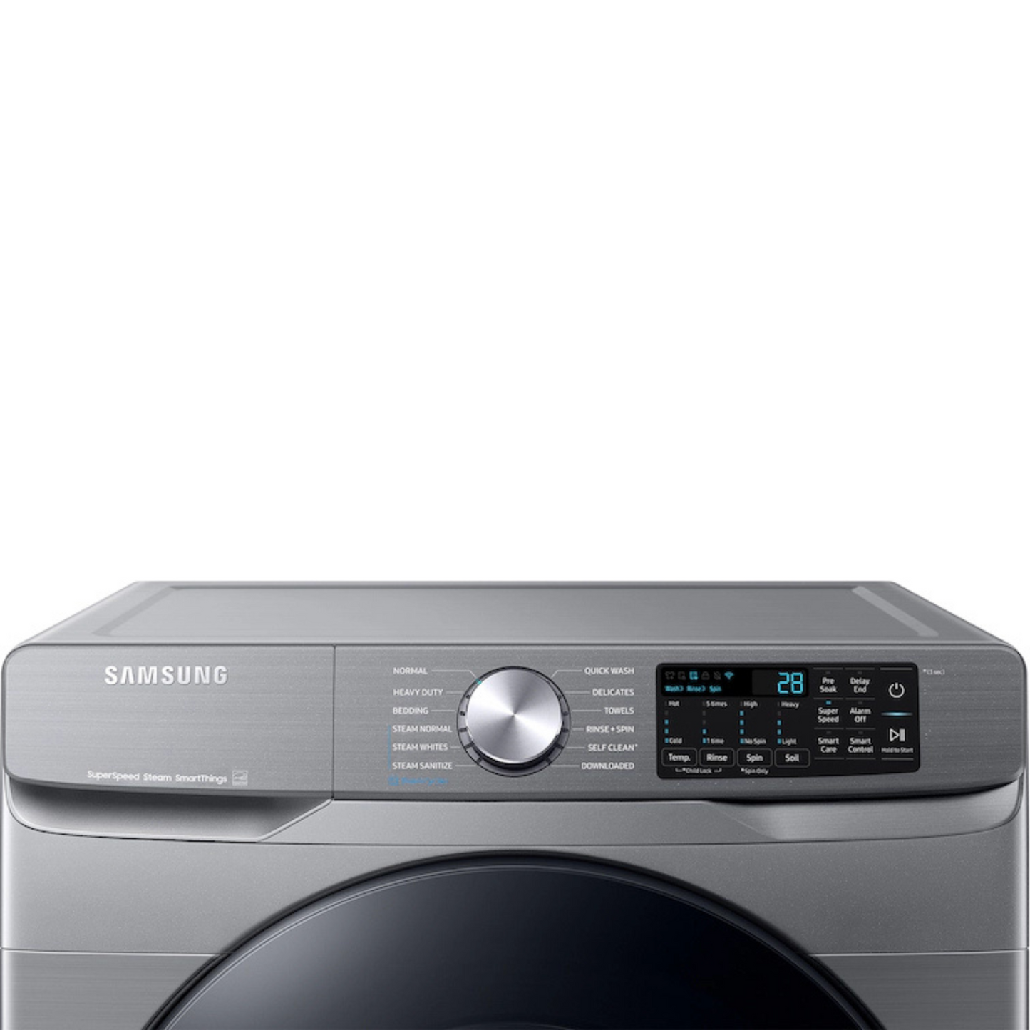Lavadora Samsung 4.5 cu. ft. Smart Front Load – Steam, Super Speed, Platinum