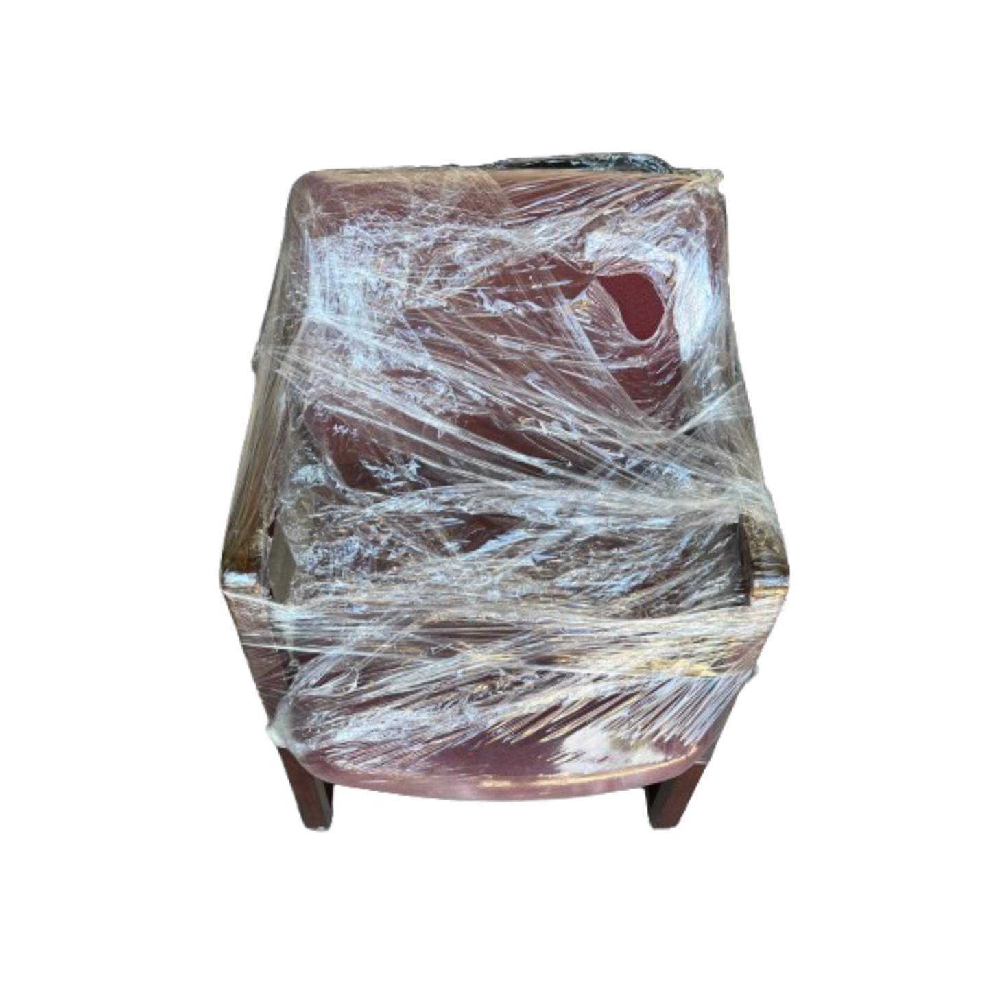 Silla de Oficina Ejecutiva – Acabado Caoba y Tapizado Burdeos