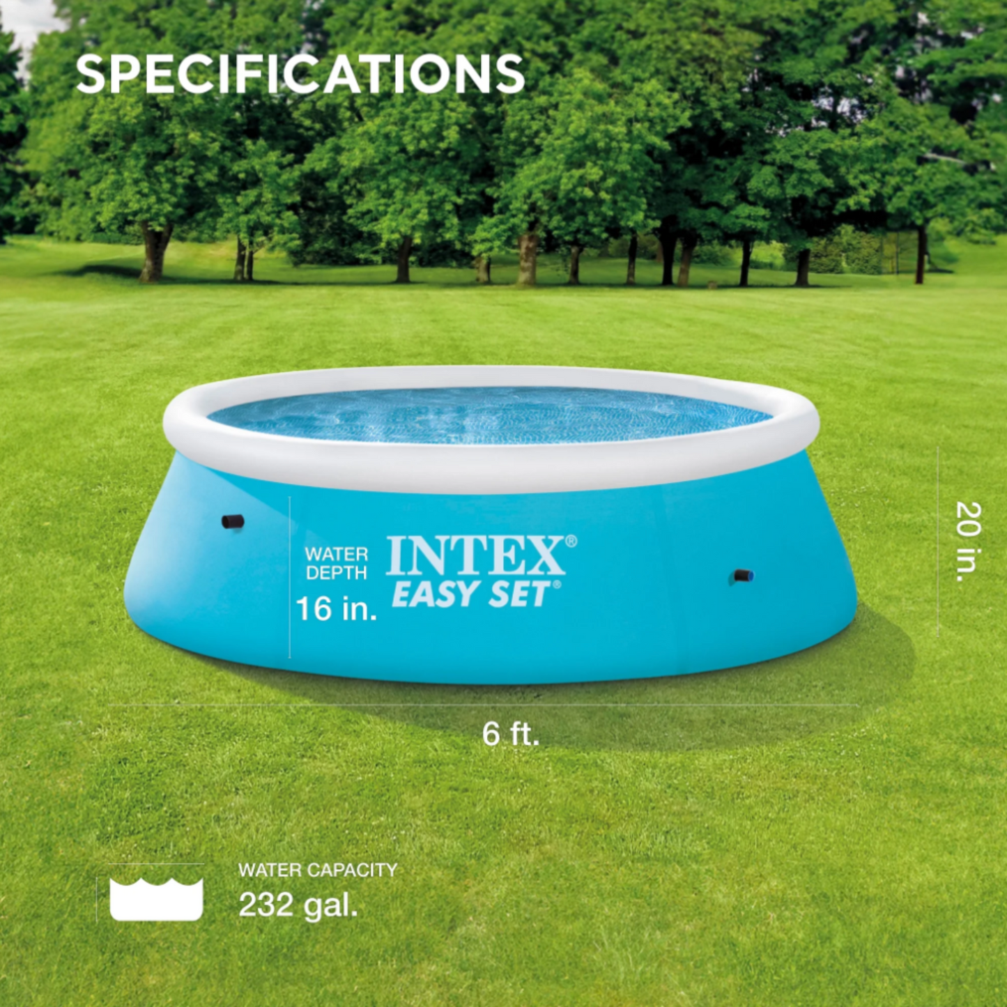 Intex Piscina Inflable Easy Set 6' x 20" Portátil para Niños – Exterior