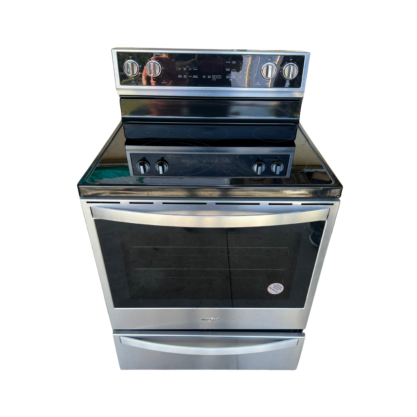 Whirlpool 6.4 cu. ft. Smart Electric Range – 5 Burners, Stainless Steel, Fingerprint Resistant