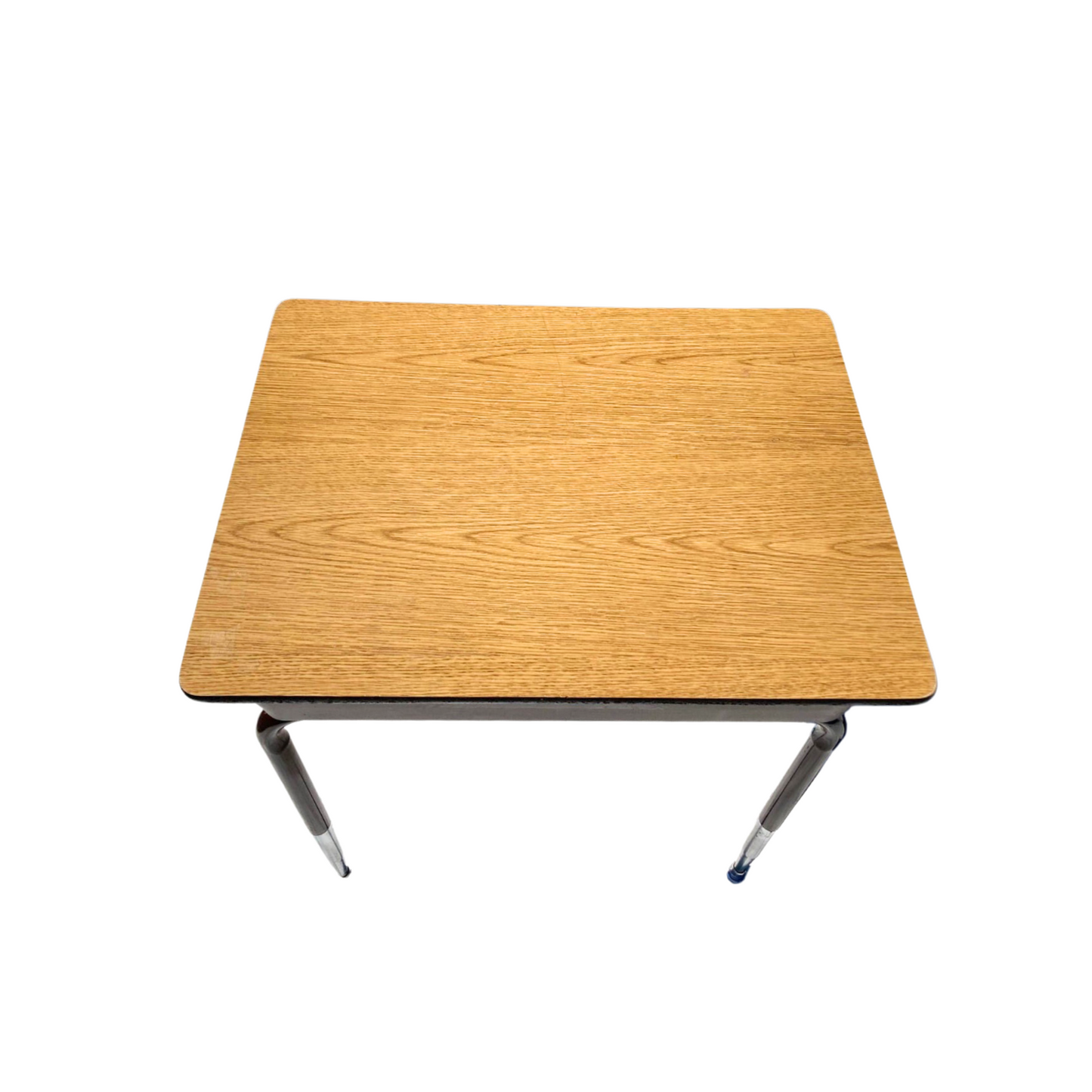 Escritorio Escolar Vintage Ajustable – Estructura Marrón y Madera Clara, Ideal para Estudio u Oficina