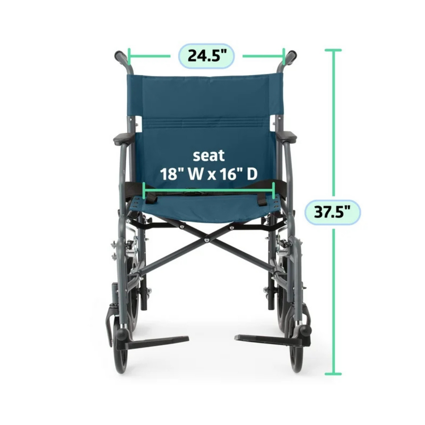 Silla de Ruedas de Transporte Plegable Medline microban 19″