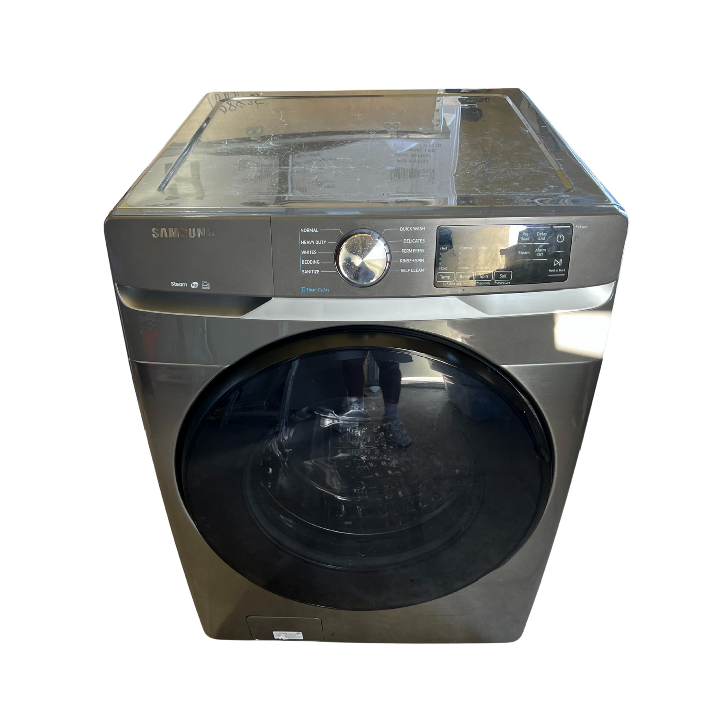 Lavadora Samsung 4.5 cu. ft. Smart Front Load – Steam, Super Speed, Platinum