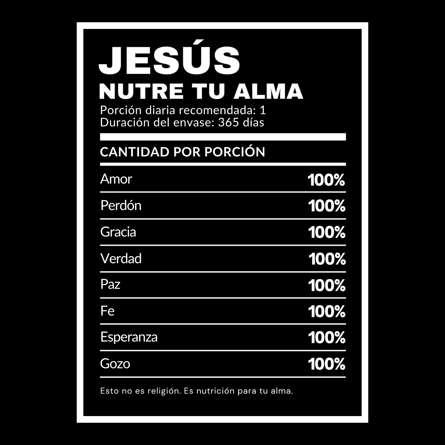 Jesús Nutre Tu Alma – Camiseta Oversize Unisex 100% Algodón Orgánico