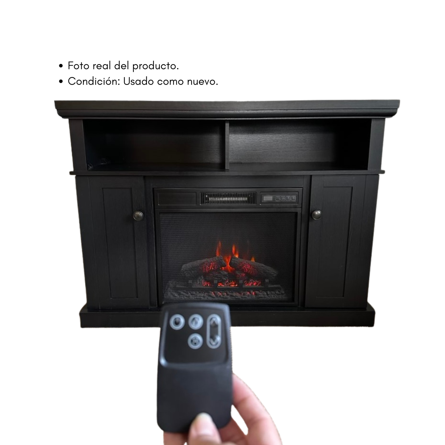 Chimenea Eléctrica 46.25" con Ventilador | Mueble TV para Pared o Esquina – Color Negro (Pickup Only)