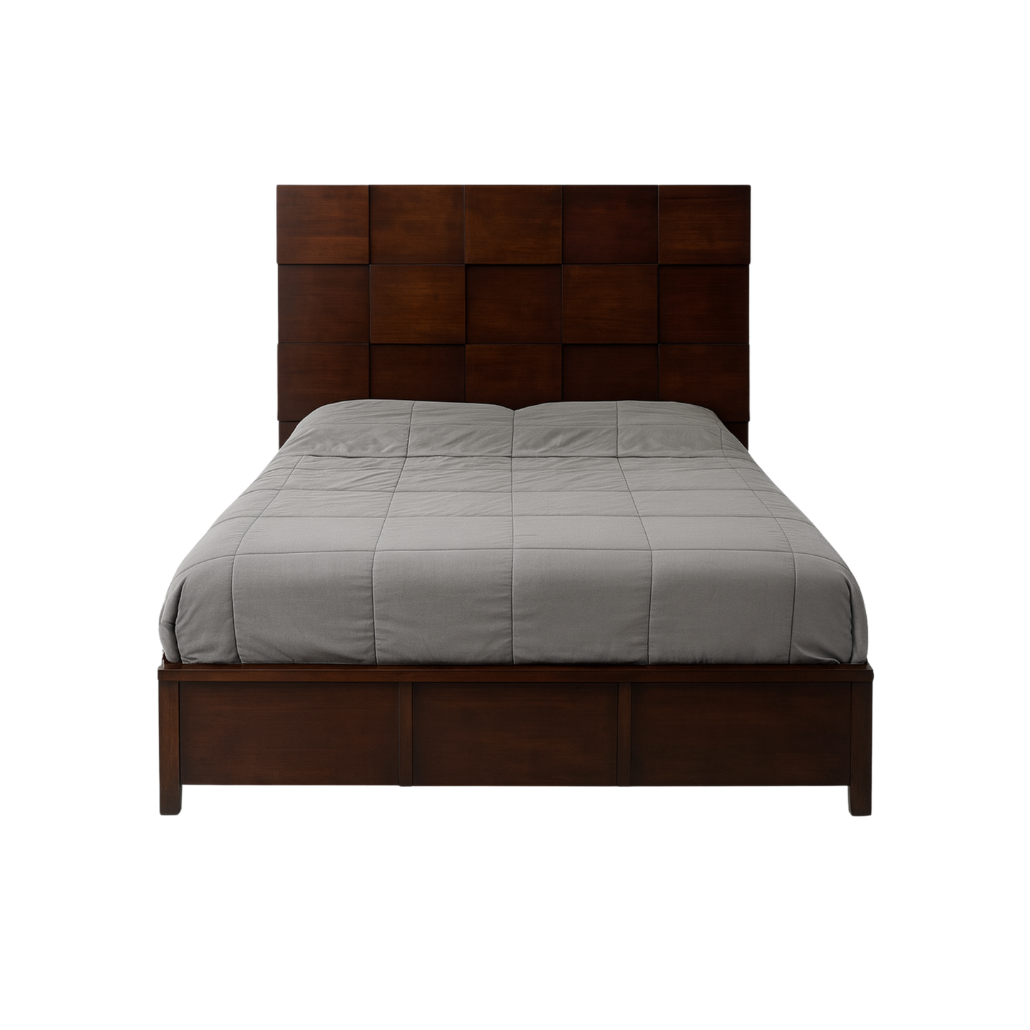 Cama Queen de Madera con Cabecera Moderna