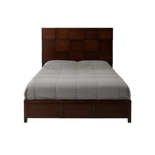 Cama Queen de Madera con Cabecera Moderna