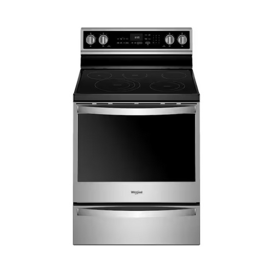 Whirlpool 6.4 cu. ft. Smart Electric Range – 5 Burners, Stainless Steel, Fingerprint Resistant