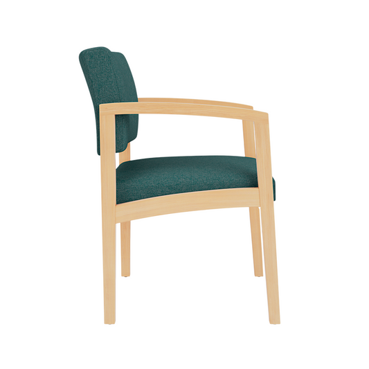 Silla de Invitado Oversized – Estructura de Madera, Tapizado Verde, Estilo Ejecutivo