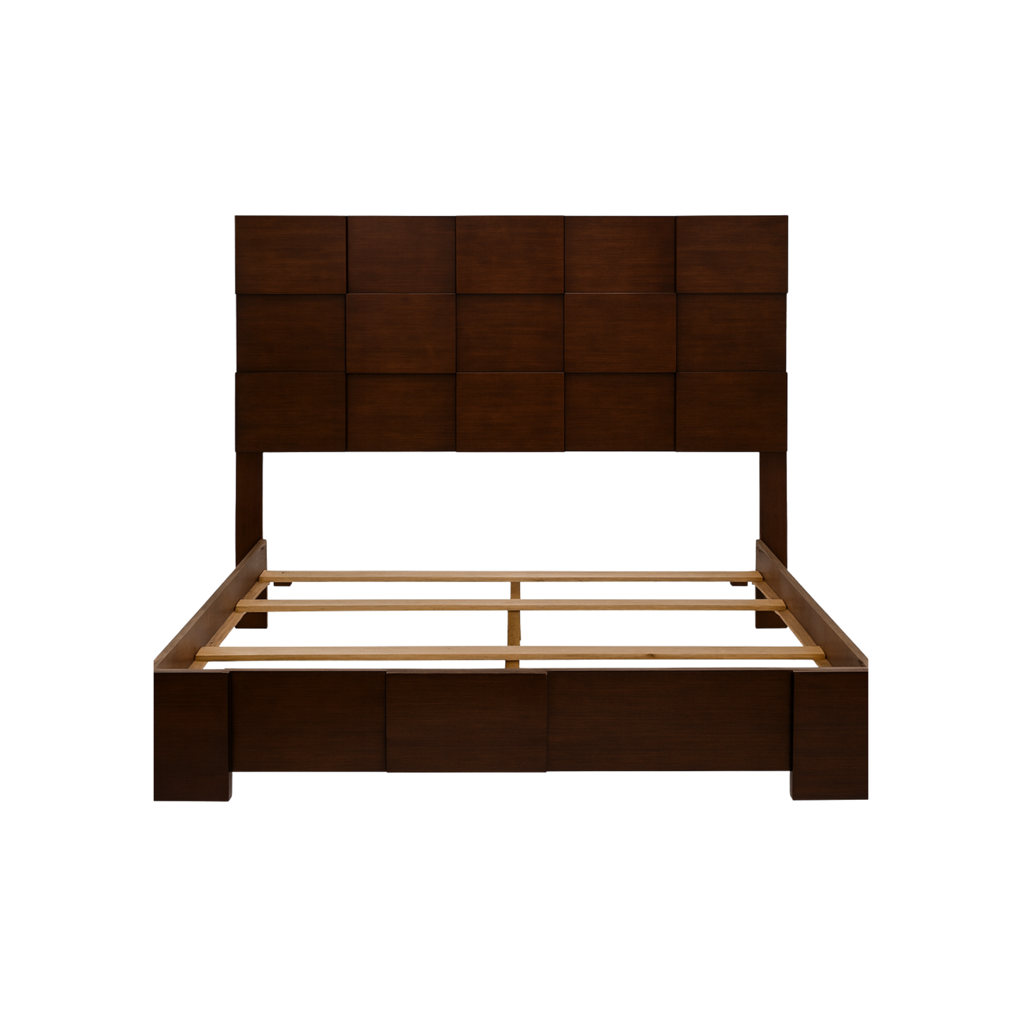 Cama Queen de Madera con Cabecera Moderna