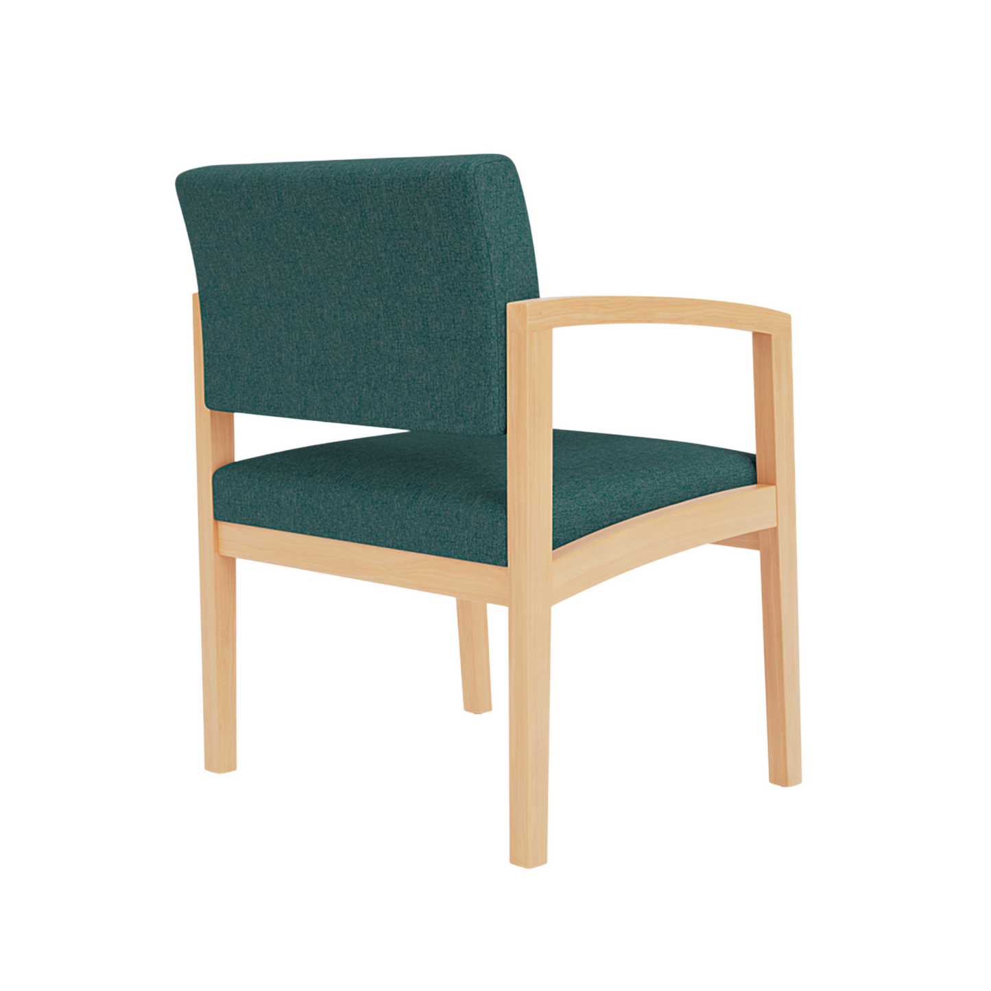 Oversized Guest Chair – Wooden Frame, Green Upholstery, Executive Style