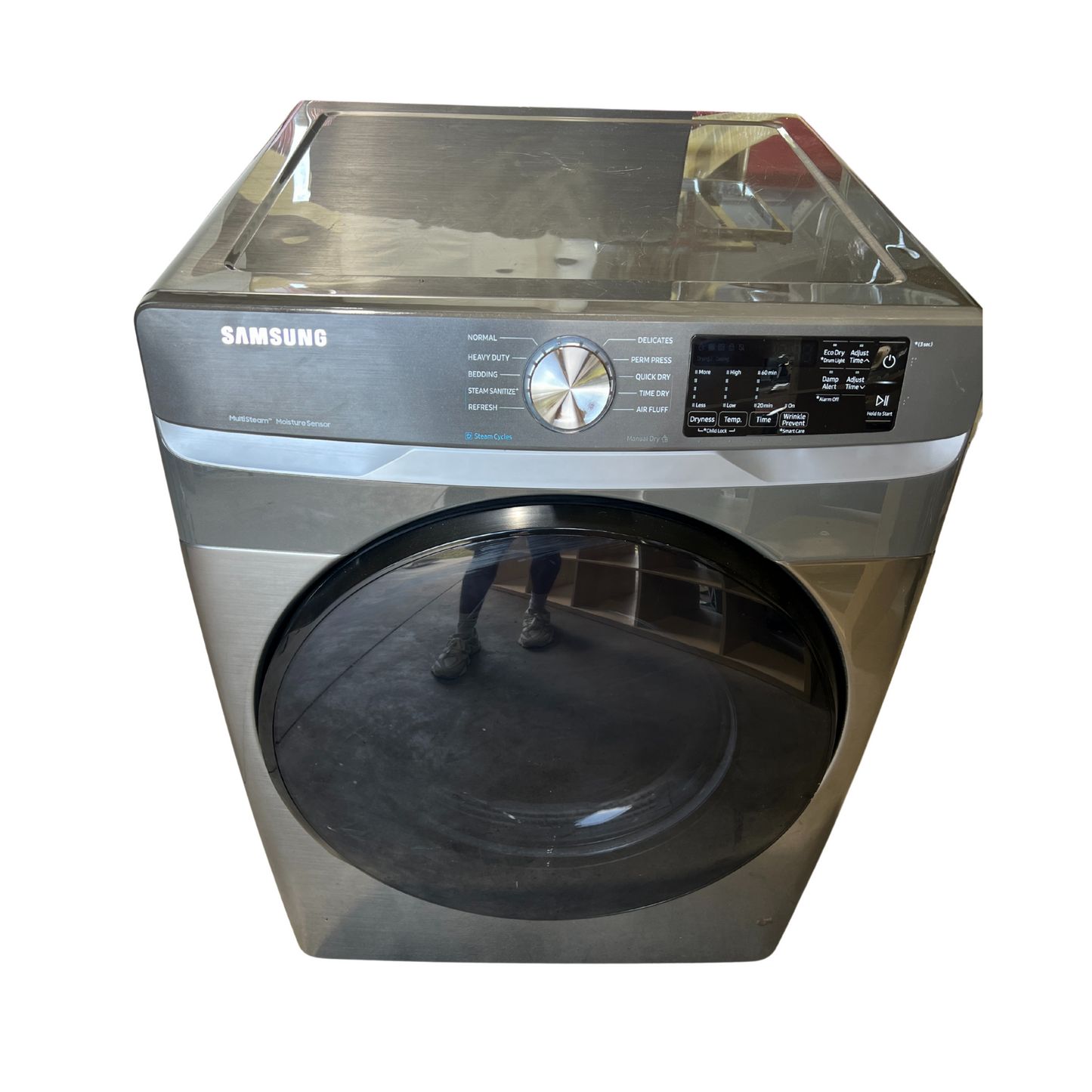 Secadora Samsung 7.5 cu. ft. Smart Electric – Steam Sanitize+, Platinum