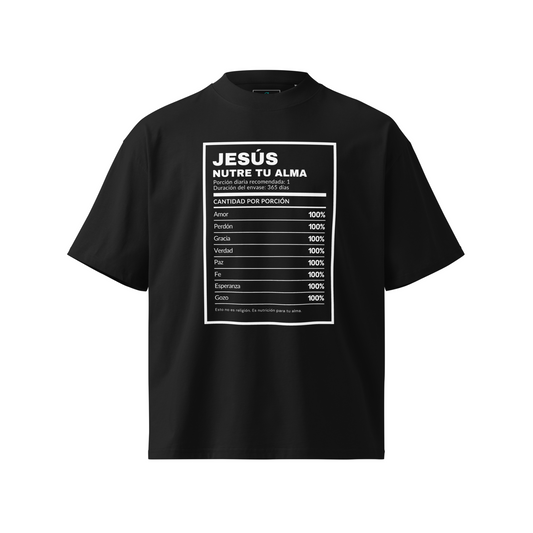 Jesús Nutre Tu Alma – Camiseta Oversize Unisex 100% Algodón Orgánico